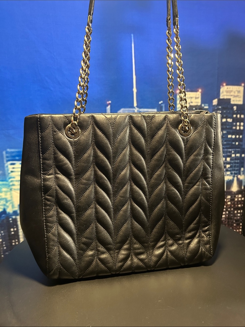 kate spade Black Quilted Leather Chain-Handle Satchel